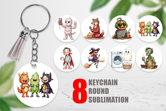 Keychain Quirky Halloween Sublimation artnoy 