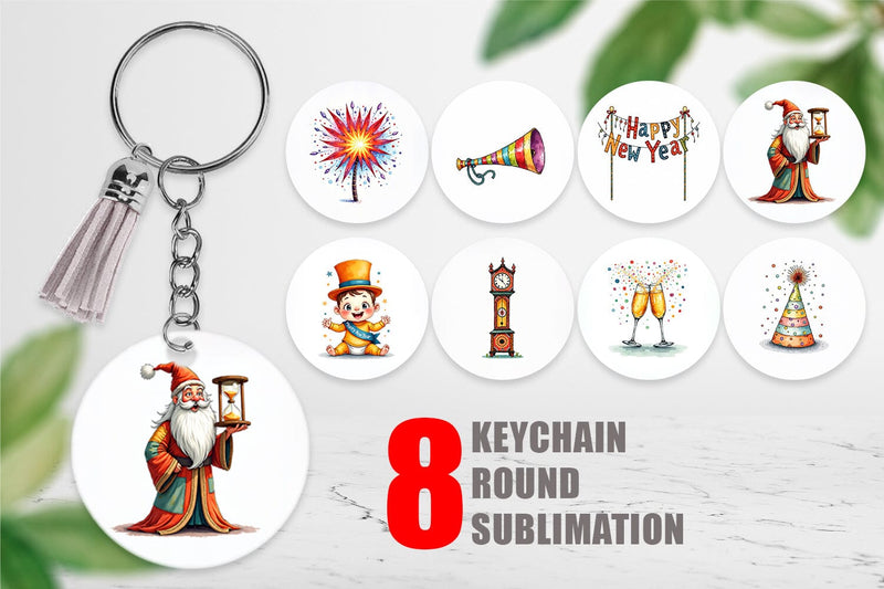 Keychain Quirky New Year Sublimation artnoy 