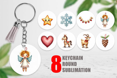 Keychain Quirky Nordic Crafts Sublimation artnoy 