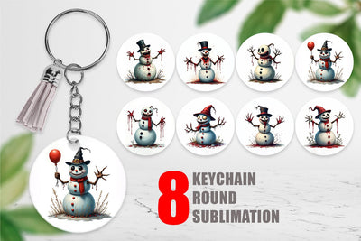 Keychain Quirky Snowman Sublimation artnoy 