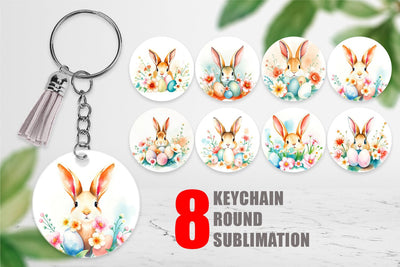 Keychain Rabbit Peeking Sublimation artnoy 