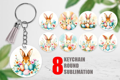 Keychain Rabbit Peeking Sublimation artnoy 