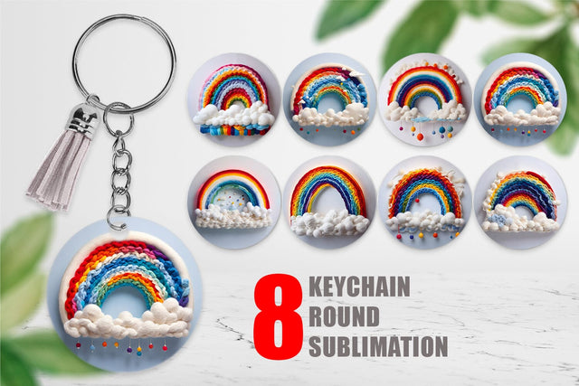 Keychain Rainbow Embroidery Sublimation artnoy 