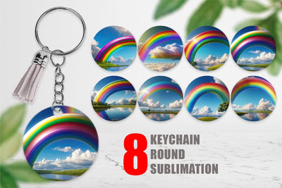 Keychain Rainbow in Sky Sublimation artnoy 