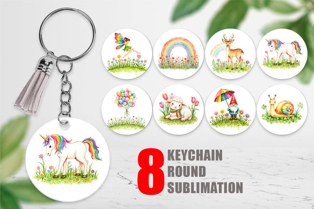 Keychain Rainbow Meadow Sublimation artnoy 