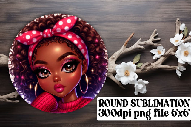 keychain-ready PNG for sublimation! , Bright circle designs, Love Girl Sublimation afrosvg 