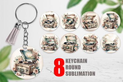 Keychain Record Player Sublimation artnoy 