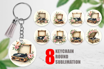 Keychain Record Player Sublimation artnoy 