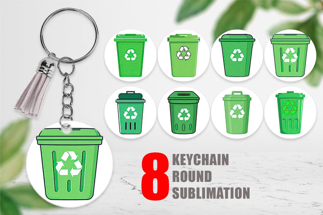 Keychain Recycling Bin Sublimation artnoy 