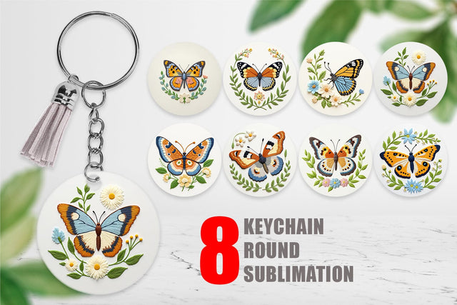 Keychain Red Admiral Butterfly Sublimation artnoy 