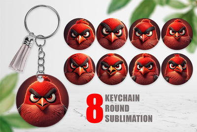 Keychain Red Bird Sublimation artnoy 