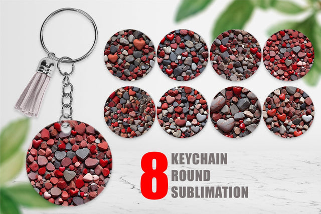 Keychain Red Stone Valentine Sublimation artnoy 