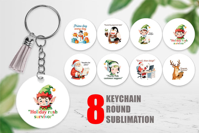 Keychain Retail Christmas Sarcasm Sublimation artnoy 
