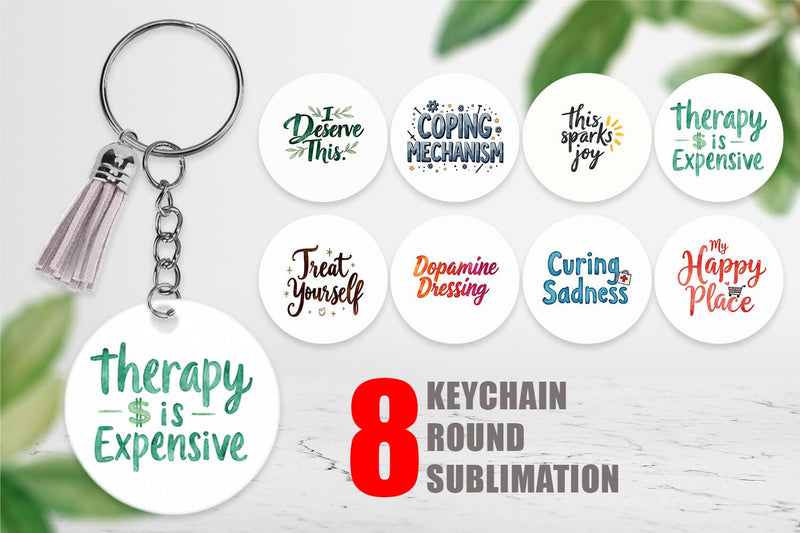 Keychain Retail Therapy Sarcasm Sublimation artnoy 