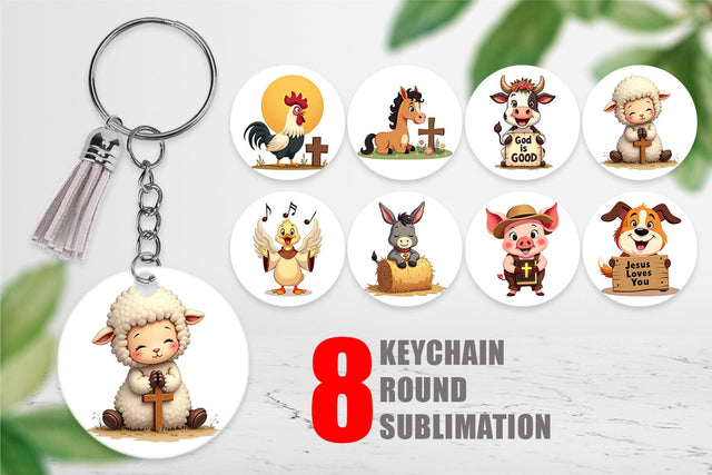 Keychain Retro Faith Farm Sublimation artnoy 