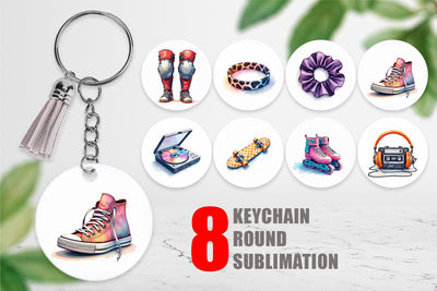 Keychain Retro Roller Vibes Sublimation artnoy 