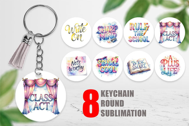 Keychain Retro Teacher Quotes Sublimation artnoy 