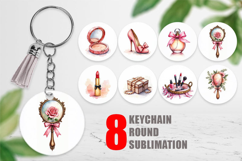 Keychain Retro Vanity Coquette Sublimation artnoy 