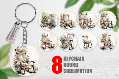 Keychain Rocking Chair Sublimation artnoy 