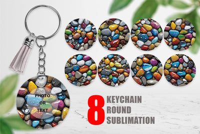 Keychain Rocks with Water Drops Sublimation artnoy 