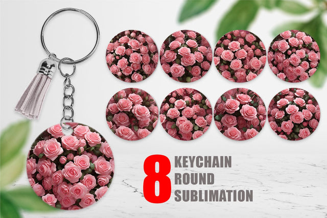 Keychain Rose flower Sublimation artnoy 