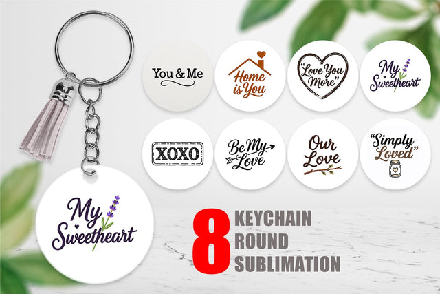 Keychain Rustic Farmhouse Valentine Quotes Sublimation artnoy 