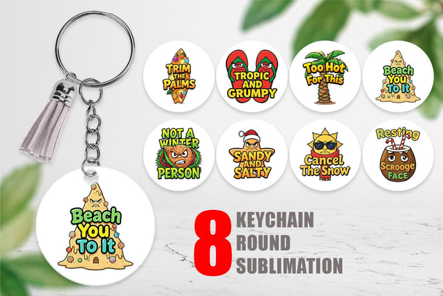 Keychain Salty Tropical Christmas Sarcastic Quotes Sublimation artnoy 