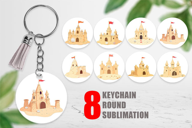 Keychain Sandcastle Sublimation artnoy 