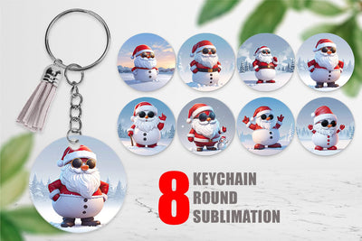 Keychain Santa Claus Christmas Sublimation artnoy 