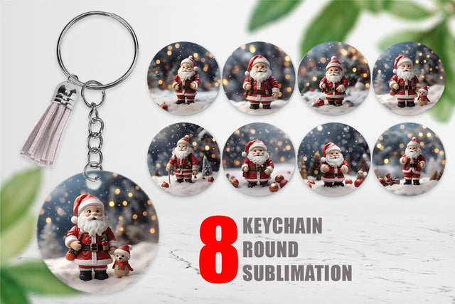 Keychain Santa Claus Doll Sublimation artnoy 