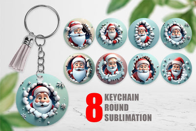 Keychain Santa Claus Sublimation artnoy 