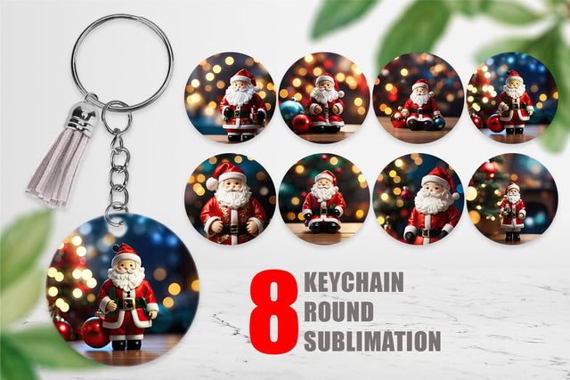 Keychain Santa Doll Christmas Sublimation artnoy 