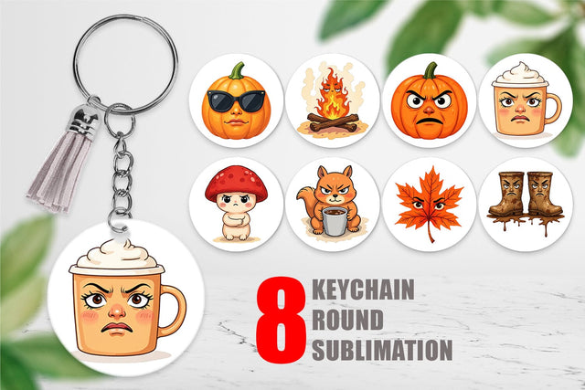 Keychain Sarcastic Autumn Vibes Sublimation artnoy 
