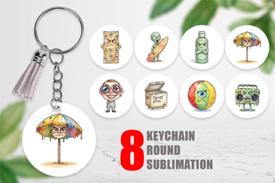 Keychain Sarcastic Beach Gear Sublimation artnoy 