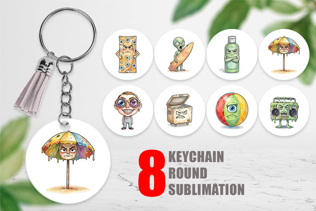 Keychain Sarcastic Beach Gear Sublimation artnoy 
