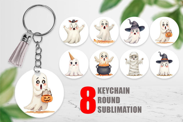 Keychain Sarcastic Halloween Ghost Sublimation artnoy 