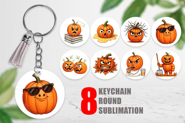 Keychain Sarcastic Pumpkins Sublimation artnoy 