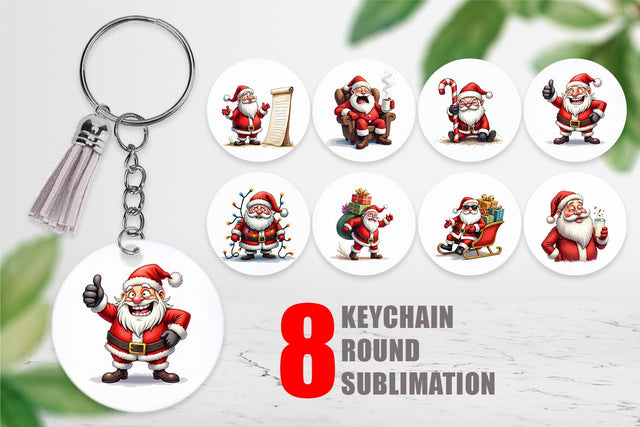 Keychain Sarcastic Santa Sublimation artnoy 