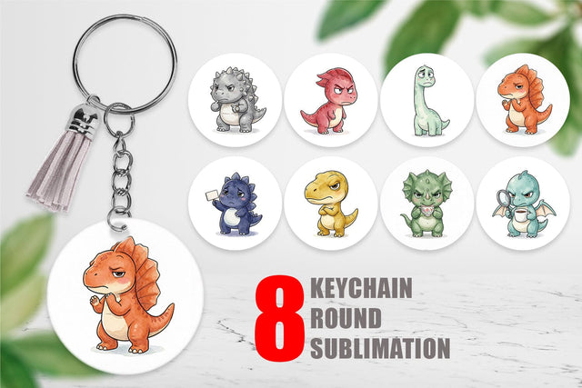 Keychain Sarcastic Sassy Baby Dinosaur Sublimation artnoy 