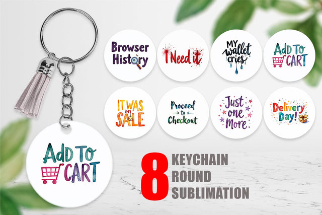 Keychain Sarcastic Shopper Quote Sublimation artnoy 
