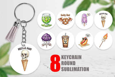 Keychain Sarcastic Spooky Summer Snacks Sublimation artnoy 