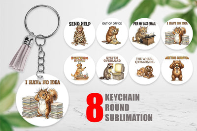 Keychain Sarcastic Work Burnout Vintage Sublimation artnoy 
