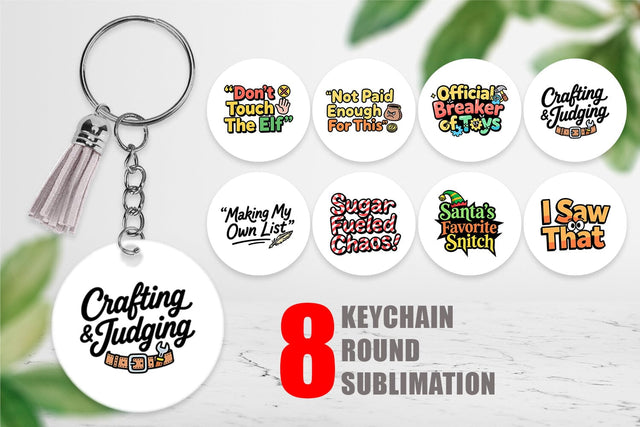 Keychain Sassy Elf Quote Sublimation artnoy 