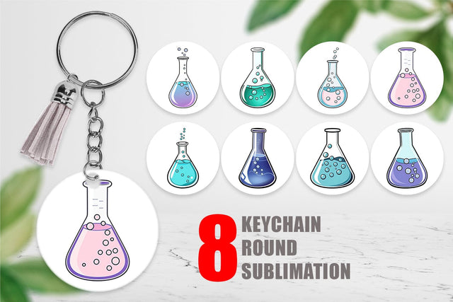 Keychain Science Beaker Sublimation artnoy 