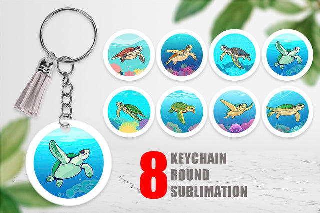Keychain Sea Turtle Sublimation artnoy 