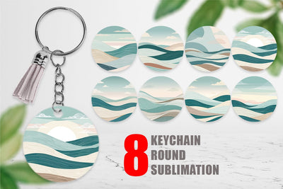 Keychain Serene Line Landscape Sublimation artnoy 