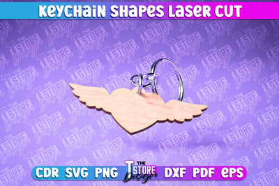Keychain Shapes Laser Cut | Keychain Laser Cut Design | CNC Files SVG The T Store Design 