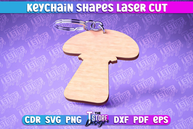 Keychain Shapes Laser Cut | Keychain Laser Cut Design | CNC Files SVG The T Store Design 