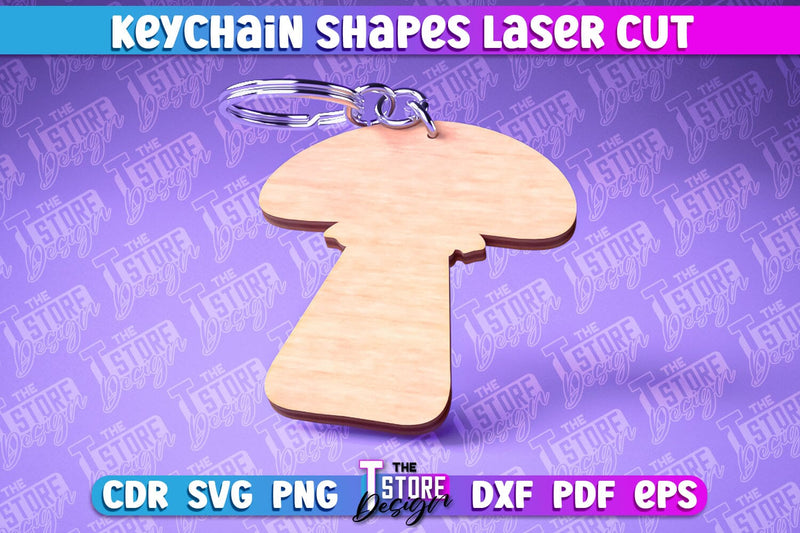 Keychain Shapes Laser Cut | Keychain Laser Cut Design | CNC Files SVG The T Store Design 