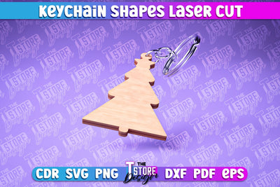 Keychain Shapes Laser Cut | Keychain Laser Cut Design | CNC Files SVG The T Store Design 